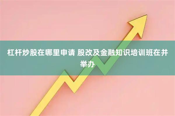杠杆炒股在哪里申请 股改及金融知识培训班在并举办