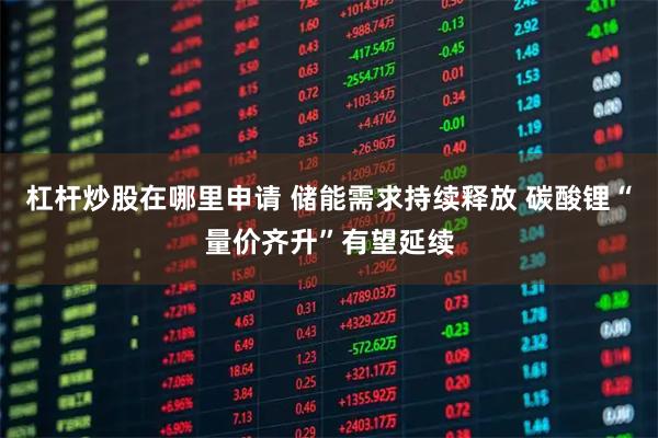 杠杆炒股在哪里申请 储能需求持续释放 碳酸锂“量价齐升”有望延续