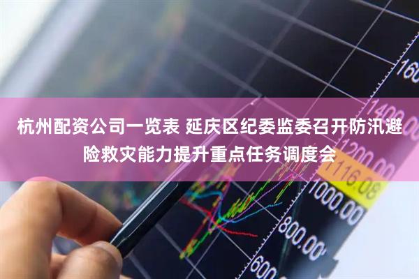 杭州配资公司一览表 延庆区纪委监委召开防汛避险救灾能力提升重点任务调度会